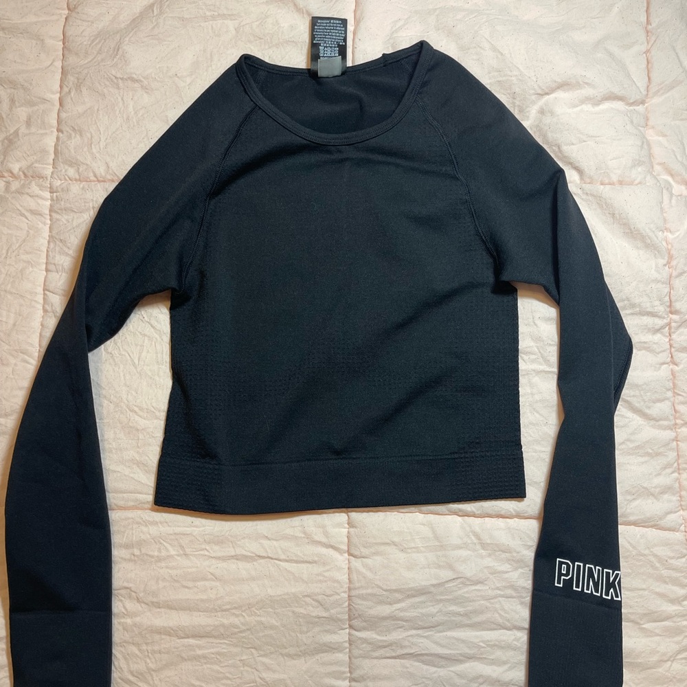 PINK Victoria's Secret Black Long Sleeve Women's Top